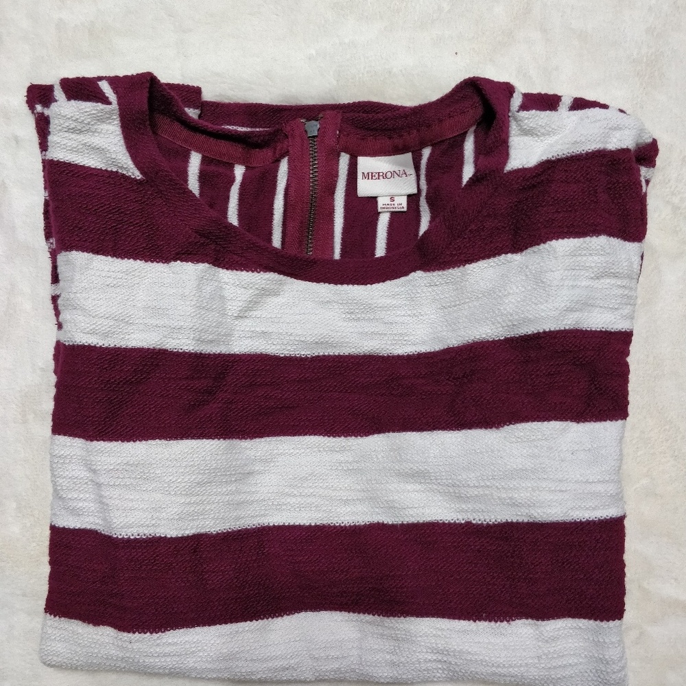 Merona Striped Cotton Top 3/4 Sleeve